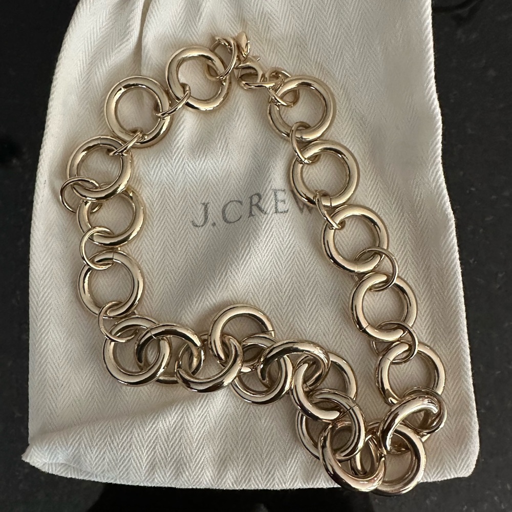 J. Crew Shiny Gold Circle Necklace